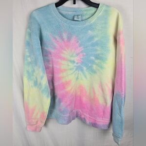 Dreamsicle Kids Yellow Multicolor Tie-Dye Crew Neck Long Sleeve Sweatshirt Sz XL